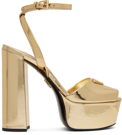 prada gold sneakers|prada shoes high heels.